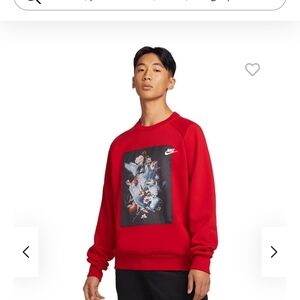 Nike Red Crewneck Sweater Vibrant Graphic Design